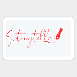 Storyteller with fountain pen - red Magnet